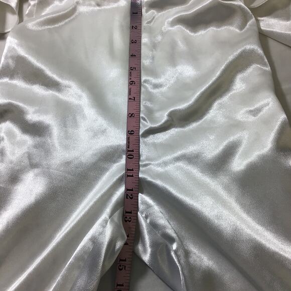 LULU'S XS Forever Awaits White Satin Flutter Sleeve Jumpsuit NEW B126 *flaw - Picture 8 of 14
